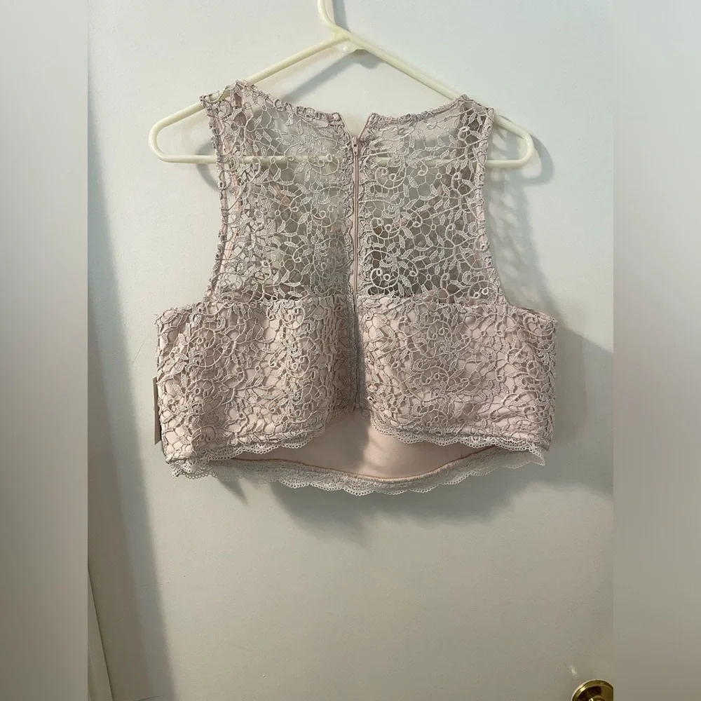NWT Sequin Hearts Blush Beaded & Lace 2 Piece Formal HOCO Prom Dress  Size 18 - Picture 3 of 9
